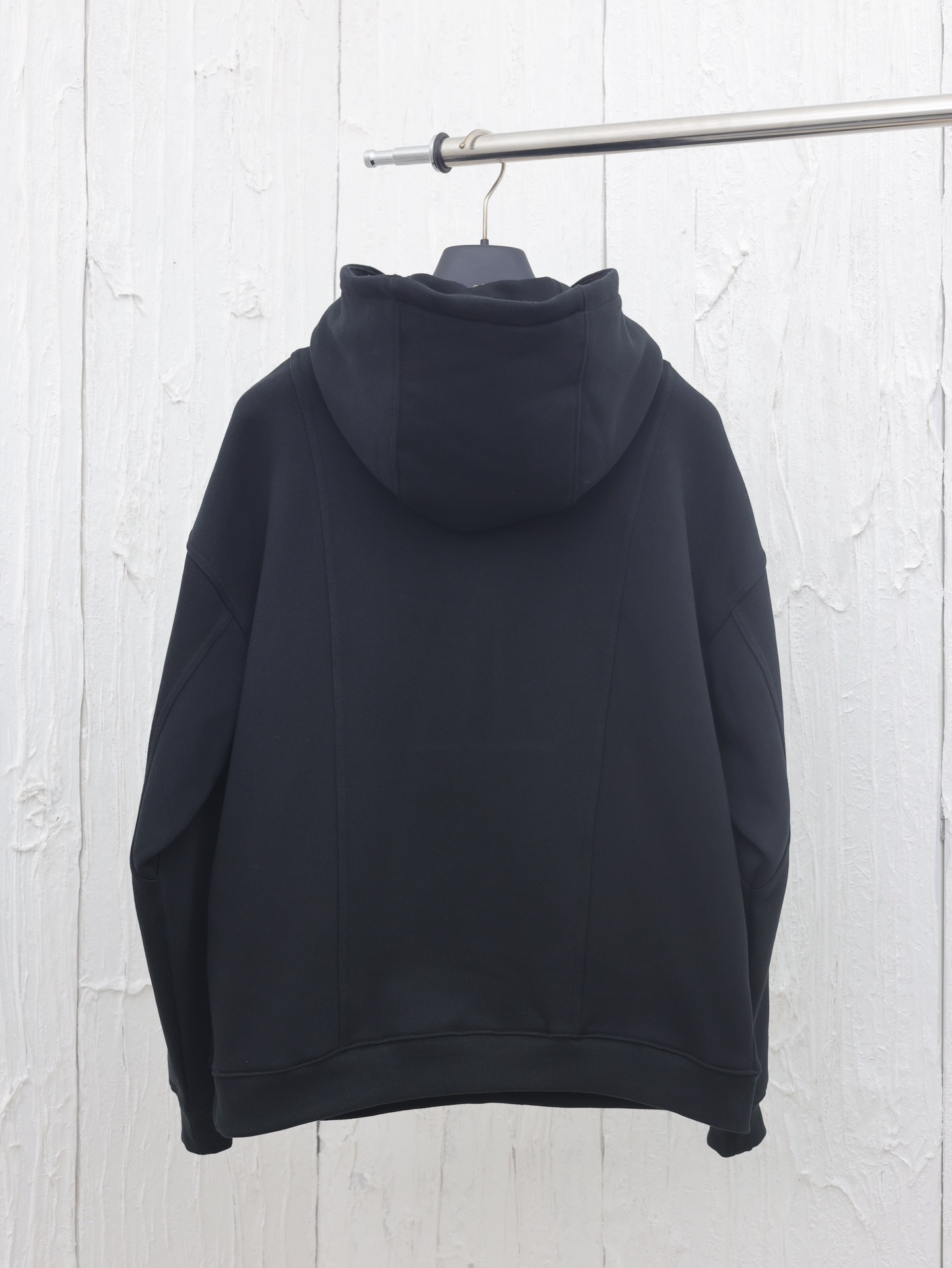 GXZ Black Half-Zip Hoodie – Minimalist Streetwear with Customizable Gold Logo Accent