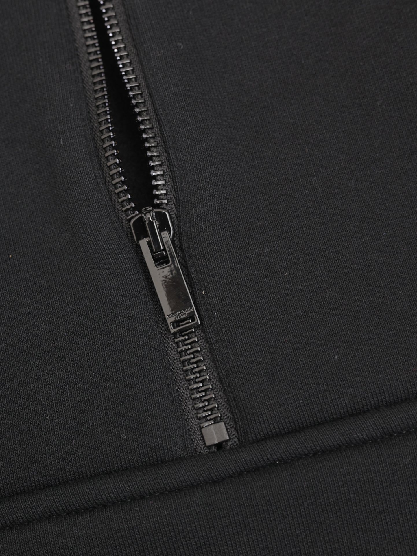GXZ Black Half-Zip Hoodie – Minimalist Streetwear with Customizable Gold Logo Accent