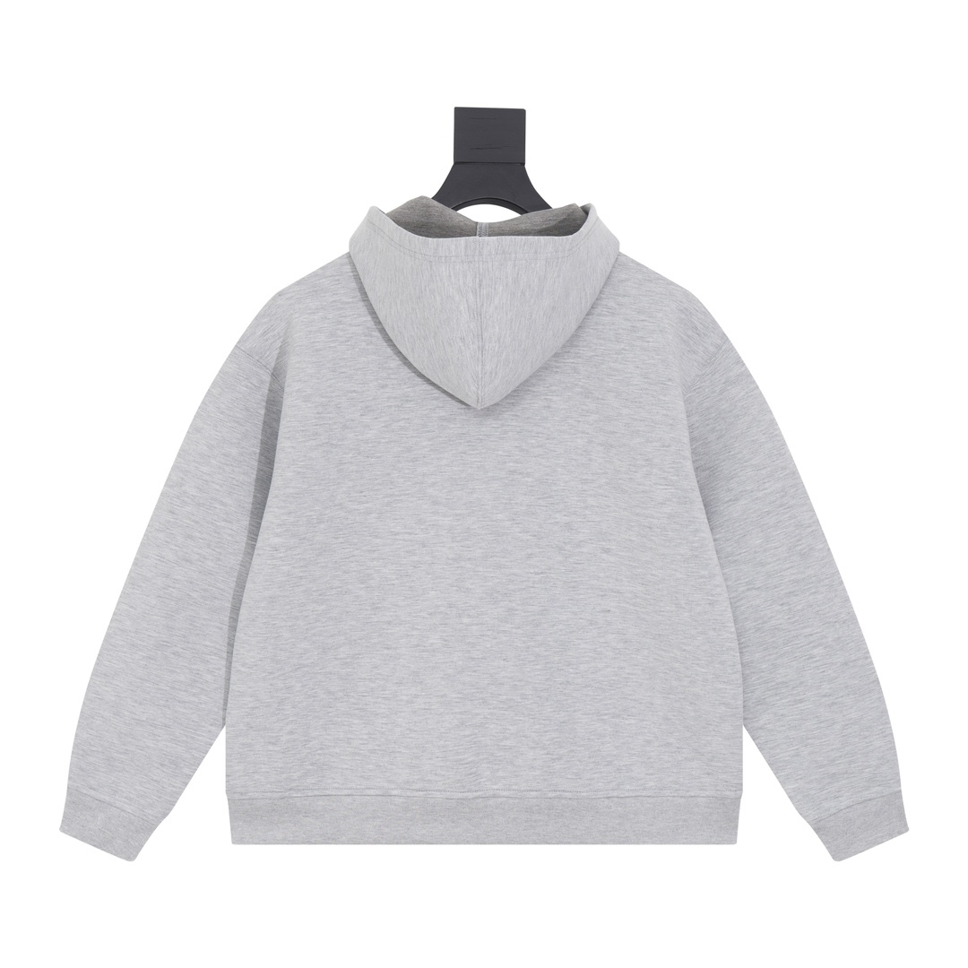 GXZ Gray Full-Zip Hoodie – Minimalist and Customizable Unisex Streetwear