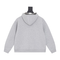 GXZ Gray Full-Zip Hoodie – Minimalist and Customizable Unisex Streetwear