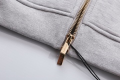 GXZ Gray Full-Zip Hoodie – Minimalist and Customizable Unisex Streetwear