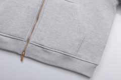 GXZ Gray Full-Zip Hoodie – Minimalist and Customizable Unisex Streetwear
