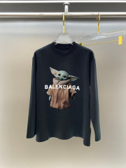 GXZ Men's Long-Sleeve Black T-Shirt – Featuring Custom Graphic and Balenciaga-Inspired Style