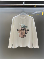 GXZ Men's Long-Sleeve Black T-Shirt – Featuring Custom Graphic and Balenciaga-Inspired Style