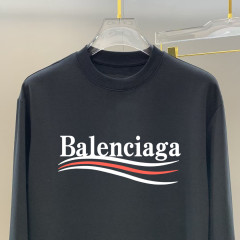 GXZ Men's Long-Sleeve White T-Shirt – Balenciaga-Inspired Minimalist Graphic Design