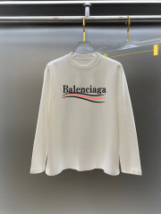 GXZ Men's Long-Sleeve White T-Shirt – Balenciaga-Inspired Minimalist Graphic Design