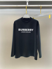 GXZ Men's Long-Sleeve White T-Shirt – Classic Burberry-Inspired Graphic Design