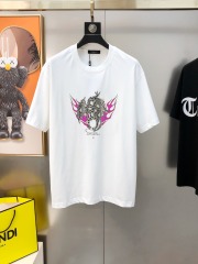 GXZ Men's White T-Shirt with Snake and Flame Graphic – Unique Urban Streetwear