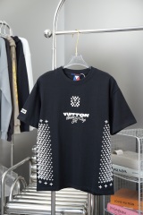GXZ Men's Black T-Shirt with Louis Vuitton-Inspired America's Cup Graphic – Bold and Modern