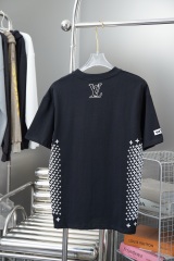 GXZ Men's Black T-Shirt with Louis Vuitton-Inspired America's Cup Graphic – Bold and Modern
