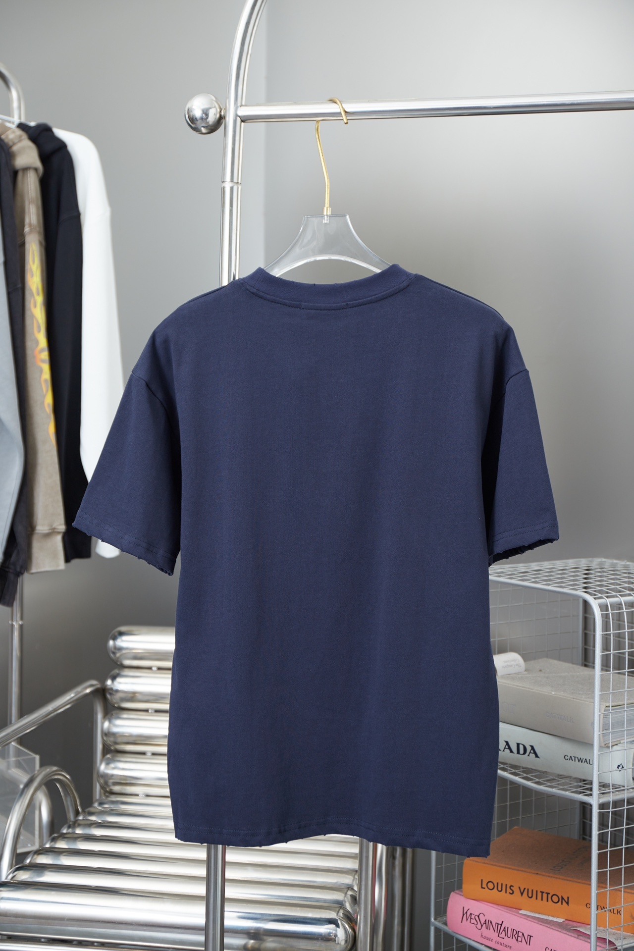 GXZ Men's Navy Blue Graphic T-Shirt with Heart Detail – Stylish and Comfortable