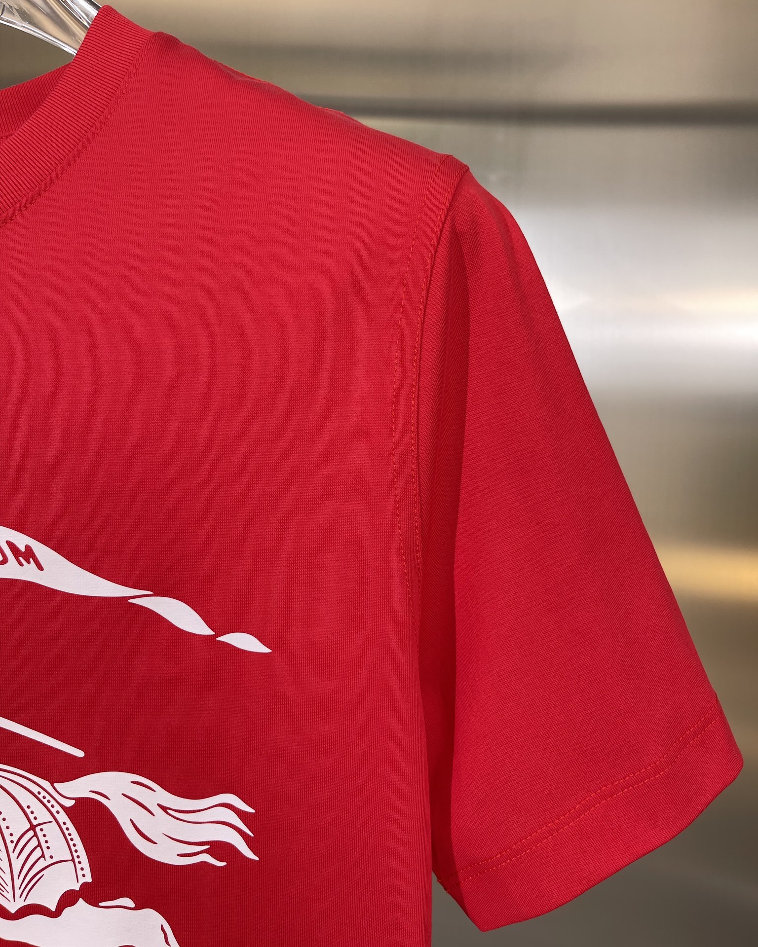 GXZ Men's Red Burberry Knight Graphic T-Shirt – Bold and Iconic Casual Style