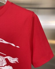 GXZ Men's Red Burberry Knight Graphic T-Shirt – Bold and Iconic Casual Style