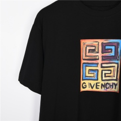 GXZ Men’s Black Multicolor Givenchy Graphic T-Shirt – Artistic Streetwear Staple
