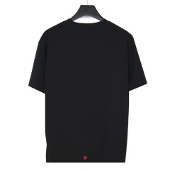 GXZ Men’s Black T-Shirt with Vibrant Red Givenchy-Inspired Graphic – Perfect for Urban Style