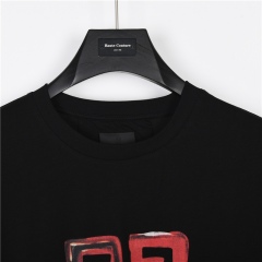 GXZ Men’s Black T-Shirt with Vibrant Red Givenchy-Inspired Graphic – Perfect for Urban Style