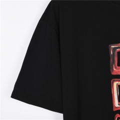 GXZ Men’s Black T-Shirt with Vibrant Red Givenchy-Inspired Graphic – Perfect for Urban Style