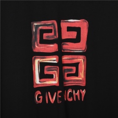 GXZ Men’s Black T-Shirt with Vibrant Red Givenchy-Inspired Graphic – Perfect for Urban Style