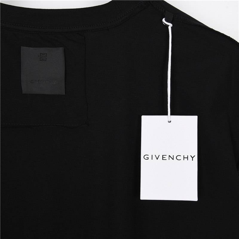 GXZ Men’s Black T-Shirt with Vibrant Red Givenchy-Inspired Graphic – Perfect for Urban Style