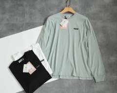 GXZ Minimalist Long Sleeve T-Shirt for Men – Soft Cotton, Available in Sage Green, Black, and White