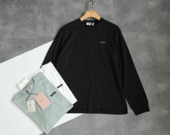 GXZ Minimalist Long Sleeve T-Shirt for Men – Soft Cotton, Available in Sage Green, Black, and White