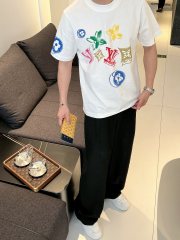 GXZ Men’s Multicolor LV-Inspired T-Shirt – Premium Streetwear for Bold Style