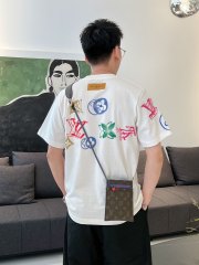 GXZ Men’s Multicolor LV-Inspired T-Shirt – Premium Streetwear for Bold Style