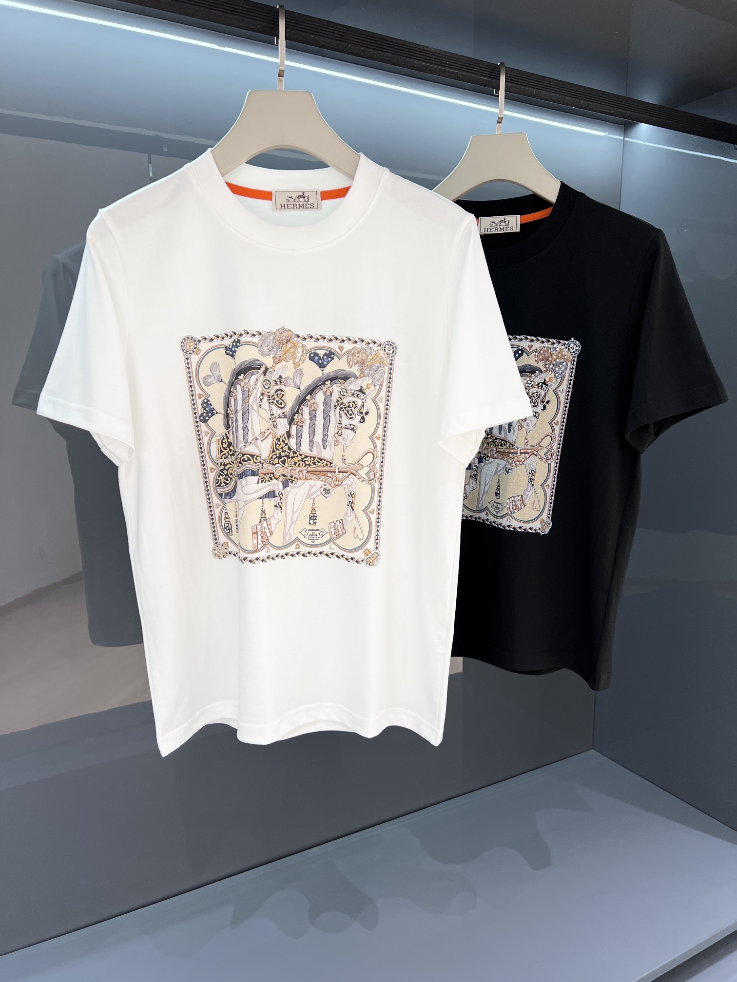 GXZ Men's Hermes-Inspired Premium Graphic T-Shirt - High-Quality Casual Wear
