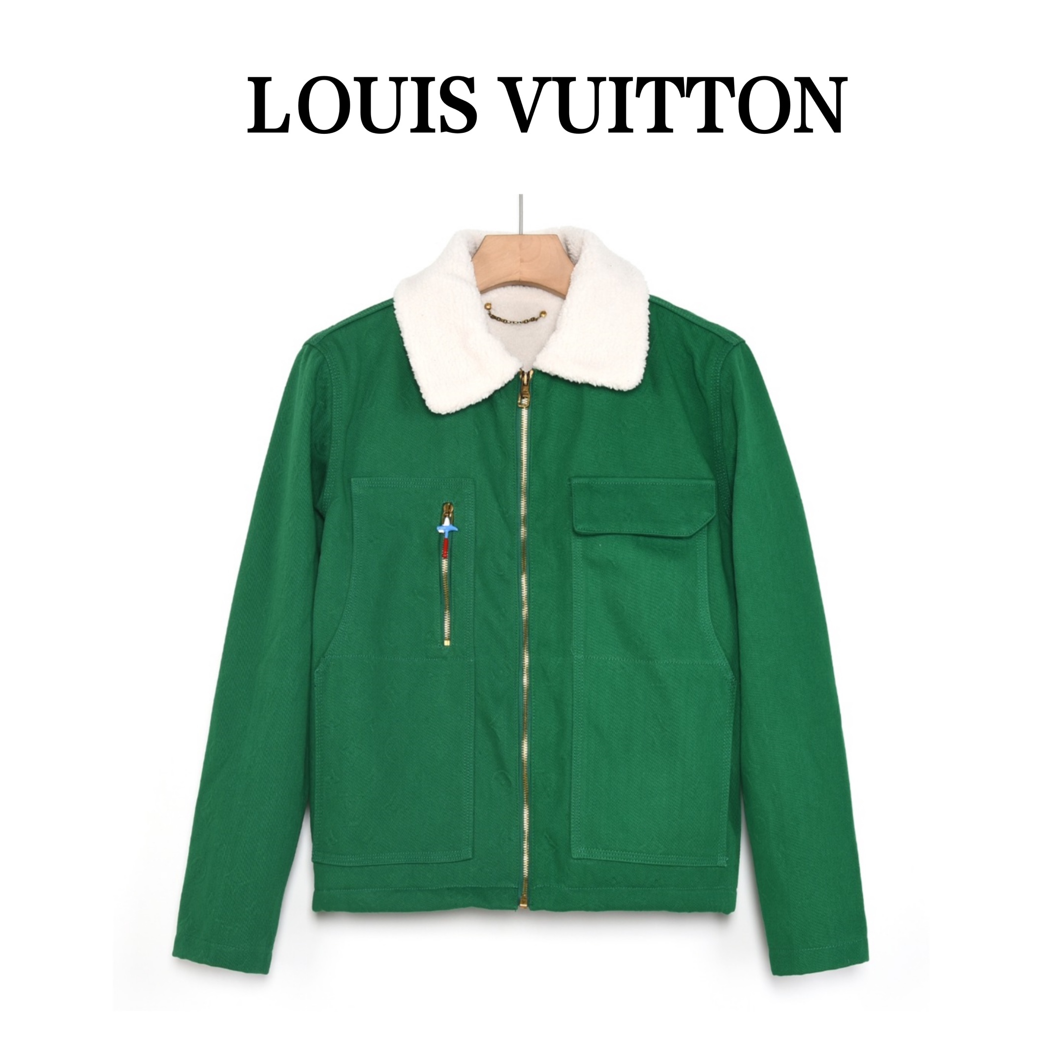 Elevate Your Style with the GXZ Green Shearling-Collar Jacket
