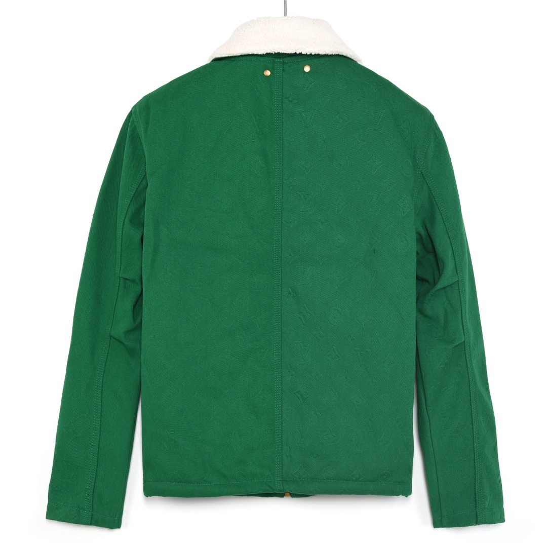 Elevate Your Style with the GXZ Green Shearling-Collar Jacket