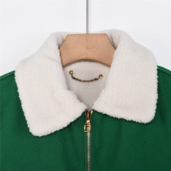 Elevate Your Style with the GXZ Green Shearling-Collar Jacket