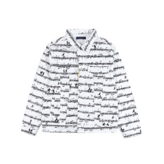 Strike the Perfect Note with the GXZ Musical Print Denim Jacket