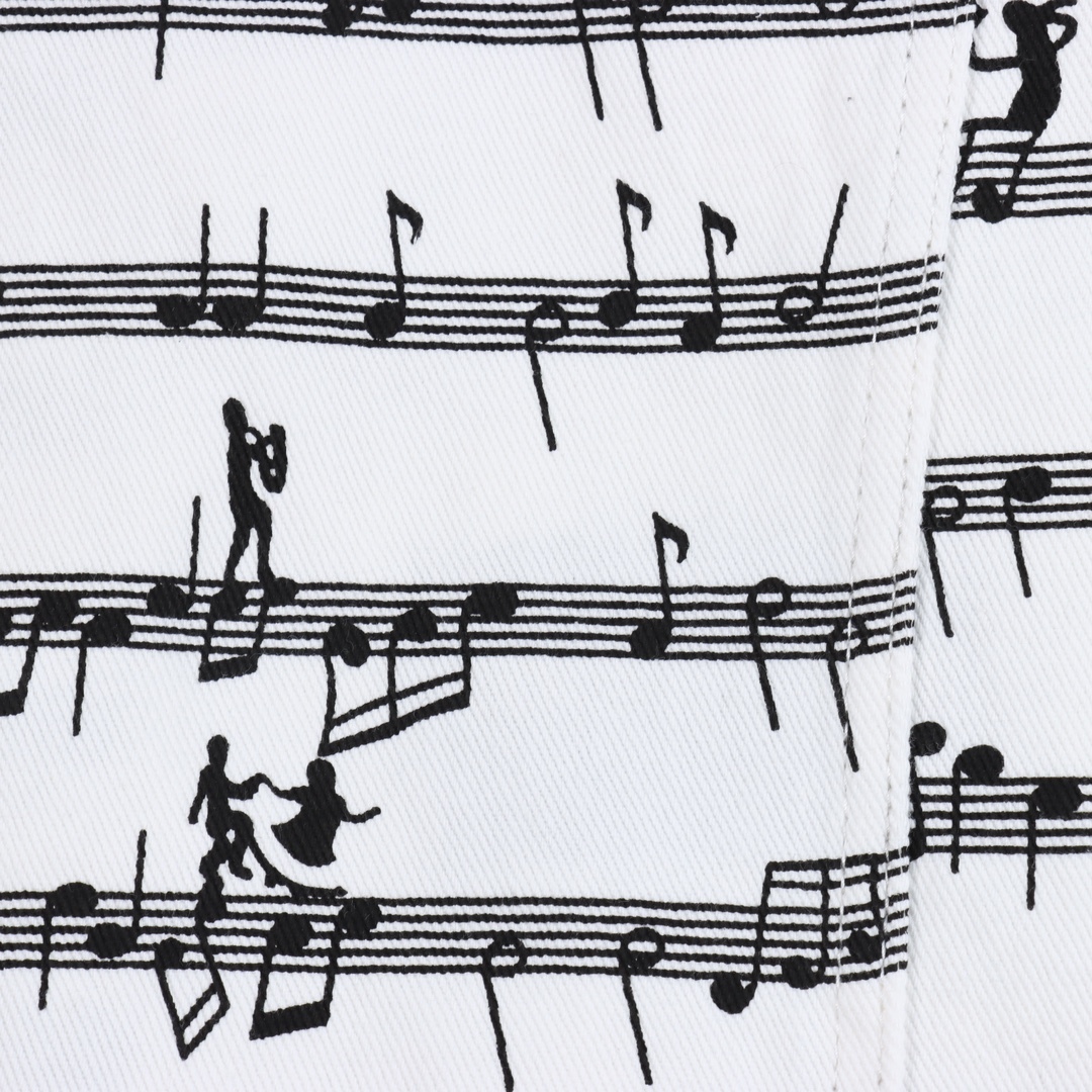 Strike the Perfect Note with the GXZ Musical Print Denim Jacket