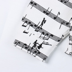 Strike the Perfect Note with the GXZ Musical Print Denim Jacket