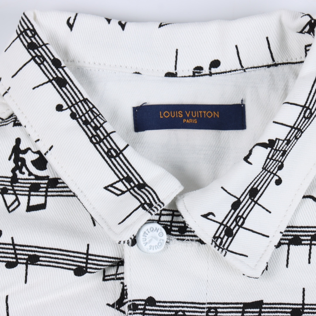 Strike the Perfect Note with the GXZ Musical Print Denim Jacket