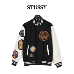 Step Up Your Streetwear Game with the GXZ Black & White Embroidered Varsity Jacket