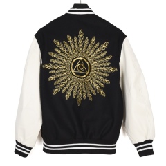 Step Up Your Streetwear Game with the GXZ Black & White Embroidered Varsity Jacket