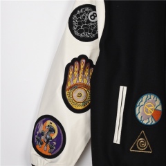 Step Up Your Streetwear Game with the GXZ Black & White Embroidered Varsity Jacket