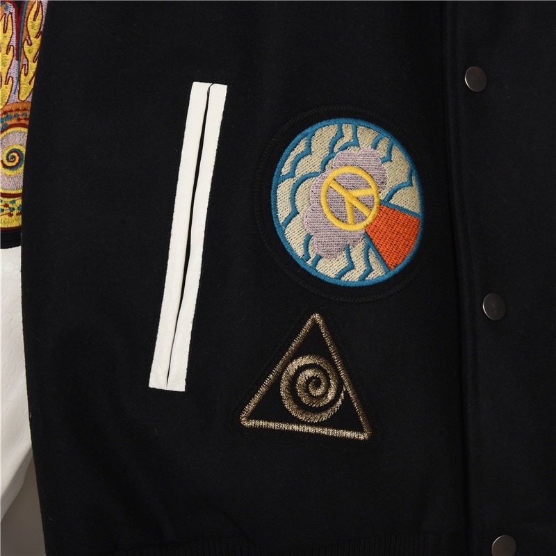 Step Up Your Streetwear Game with the GXZ Black & White Embroidered Varsity Jacket