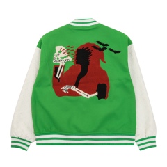Make a Bold Statement with the GXZ Skeleton Embroidery Varsity Jacket