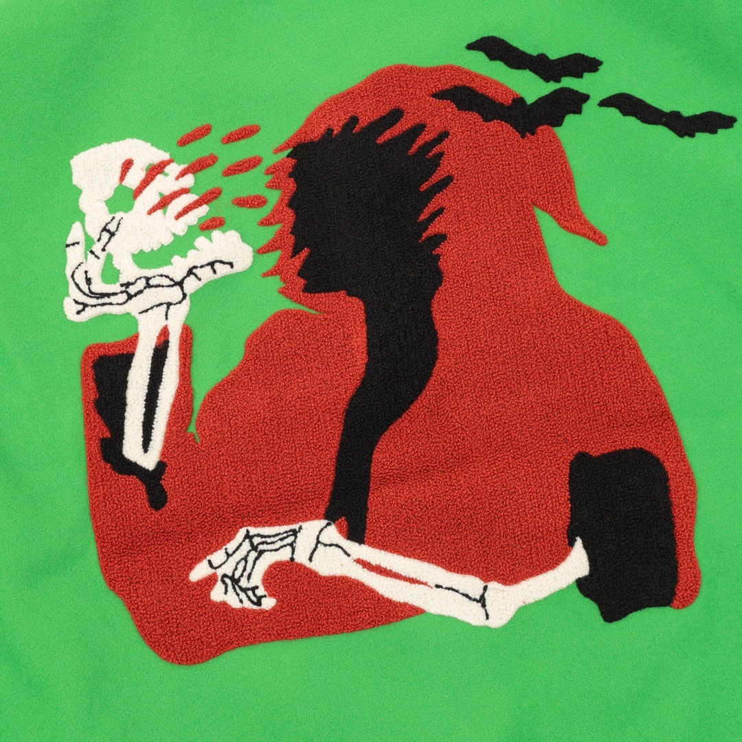 Make a Bold Statement with the GXZ Skeleton Embroidery Varsity Jacket