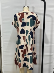GXZ Abstract Printed Casual Summer Dress - Effortless Style