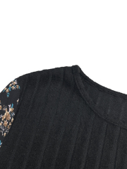 GXZ Long-Sleeve Floral Skater Dress - Effortless Elegance