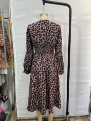 GXZ Leopard Print Midi Wrap Dress - Bold & Elegant Style