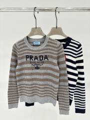 Timeless Elegance: GXZ Striped Knit Sweater with Embroidered Logo