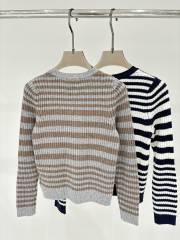 Timeless Elegance: GXZ Striped Knit Sweater with Embroidered Logo
