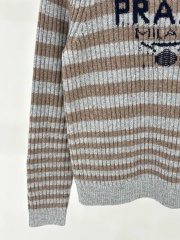 Timeless Elegance: GXZ Striped Knit Sweater with Embroidered Logo