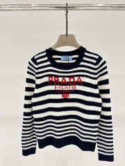 Timeless Elegance: GXZ Striped Knit Sweater with Embroidered Logo