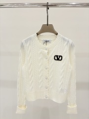 GXZ Elegant Cable Knit Cardigan with Embroidered Logo