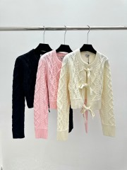 Chanel-Inspired Cable Knit Cardigan – Elegance with Feminine Touches